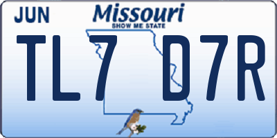MO license plate TL7D7R