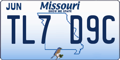 MO license plate TL7D9C