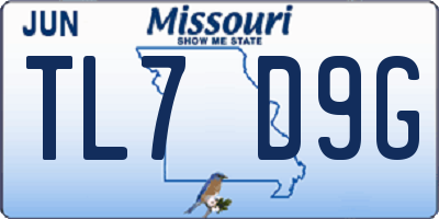 MO license plate TL7D9G