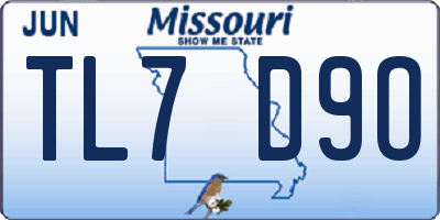 MO license plate TL7D9O