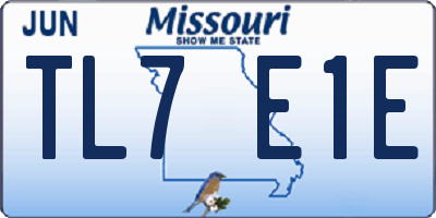 MO license plate TL7E1E