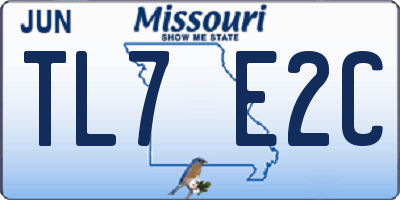 MO license plate TL7E2C