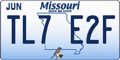 MO license plate TL7E2F