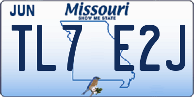 MO license plate TL7E2J