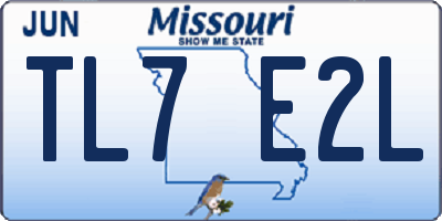 MO license plate TL7E2L