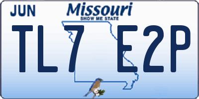 MO license plate TL7E2P
