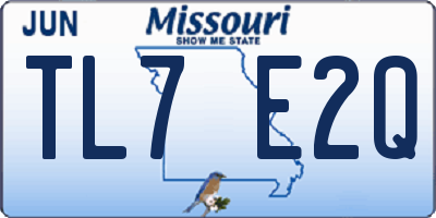 MO license plate TL7E2Q