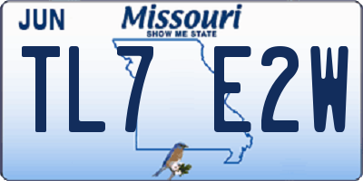 MO license plate TL7E2W