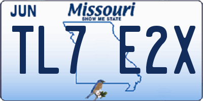 MO license plate TL7E2X