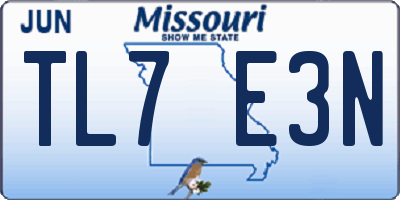 MO license plate TL7E3N