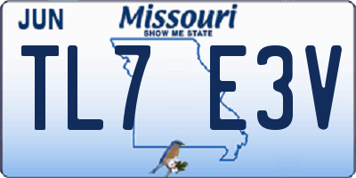 MO license plate TL7E3V