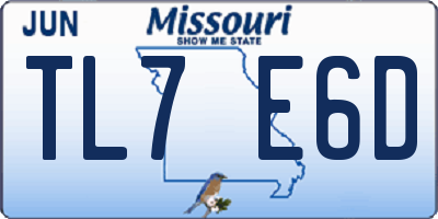 MO license plate TL7E6D