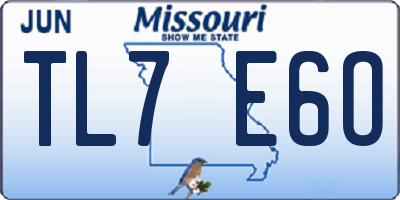 MO license plate TL7E6O
