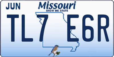 MO license plate TL7E6R