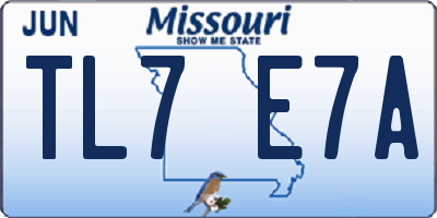 MO license plate TL7E7A