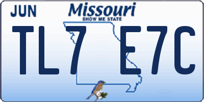 MO license plate TL7E7C