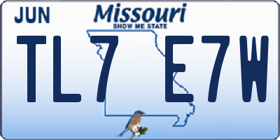 MO license plate TL7E7W