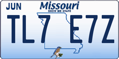 MO license plate TL7E7Z