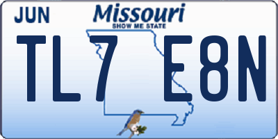 MO license plate TL7E8N
