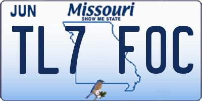 MO license plate TL7F0C