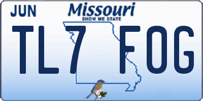 MO license plate TL7F0G