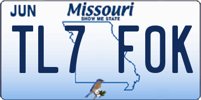 MO license plate TL7F0K