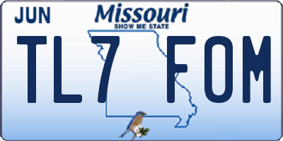 MO license plate TL7F0M