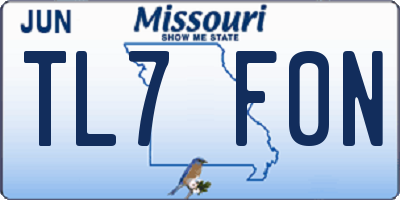 MO license plate TL7F0N