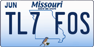 MO license plate TL7F0S