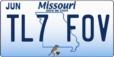 MO license plate TL7F0V