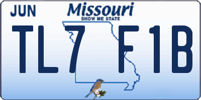 MO license plate TL7F1B