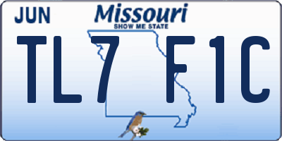 MO license plate TL7F1C