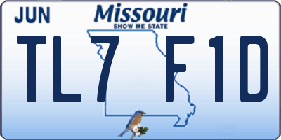 MO license plate TL7F1D