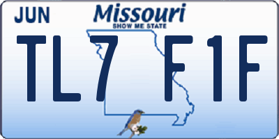 MO license plate TL7F1F
