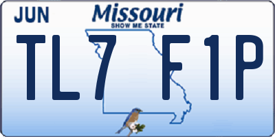 MO license plate TL7F1P