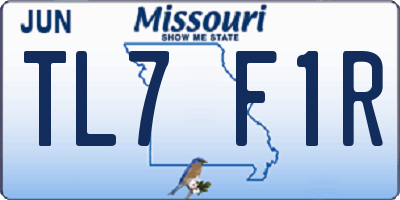 MO license plate TL7F1R