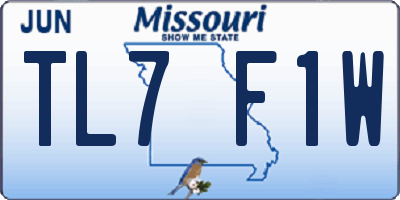 MO license plate TL7F1W