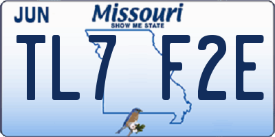 MO license plate TL7F2E