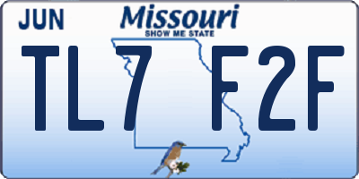 MO license plate TL7F2F