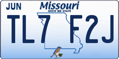 MO license plate TL7F2J
