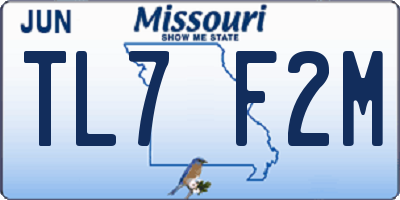 MO license plate TL7F2M