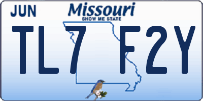 MO license plate TL7F2Y