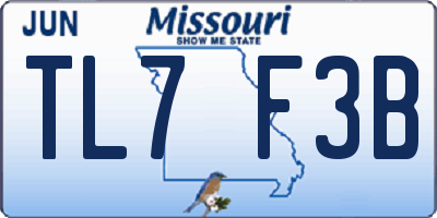 MO license plate TL7F3B