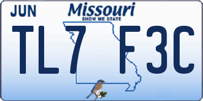 MO license plate TL7F3C