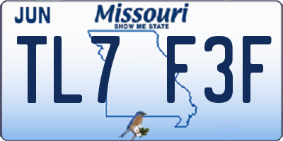 MO license plate TL7F3F