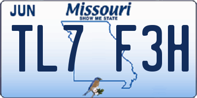 MO license plate TL7F3H
