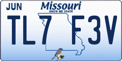 MO license plate TL7F3V