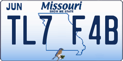 MO license plate TL7F4B
