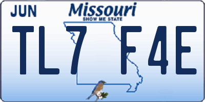MO license plate TL7F4E
