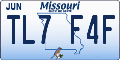MO license plate TL7F4F